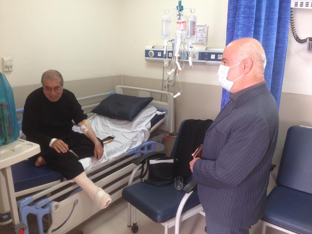 عیادت از سرهنگ بازنشسته ید اله فلاحی در بیمارستان حضرت ابوالفضل (ع) ناجا کرمانشاه