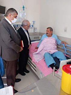 عیادت ازچهار نفر از بازنشستگان در بیمارستان حضرت ابوالفضل (ع) فراجا کرمانشاه