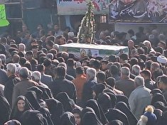 مراسم تشییع و تدفین شهید امنیت حسین حیدری لقب در شهرستان تنگستان