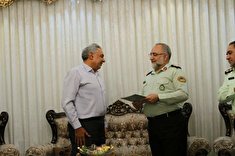 دیدار فرمانده انتظامی استان قم با پیشکسوت مجتبی خوش نژاد ایرانی