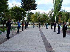 ورزش پیشکسوتان انتظامی شهرستان تربت حیدریه  در یک روز بهاری در پارک ملت