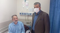 عیادت از ۲ نفر از بازنشستگان در بیمارستان حضرت ابوالفضل (ع) فراجا کرمانشاه