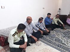 دیدار فرمانده انتظامی شهرستان گچساران از پیشکسوت بیمار عبدالامیر لفتائی
