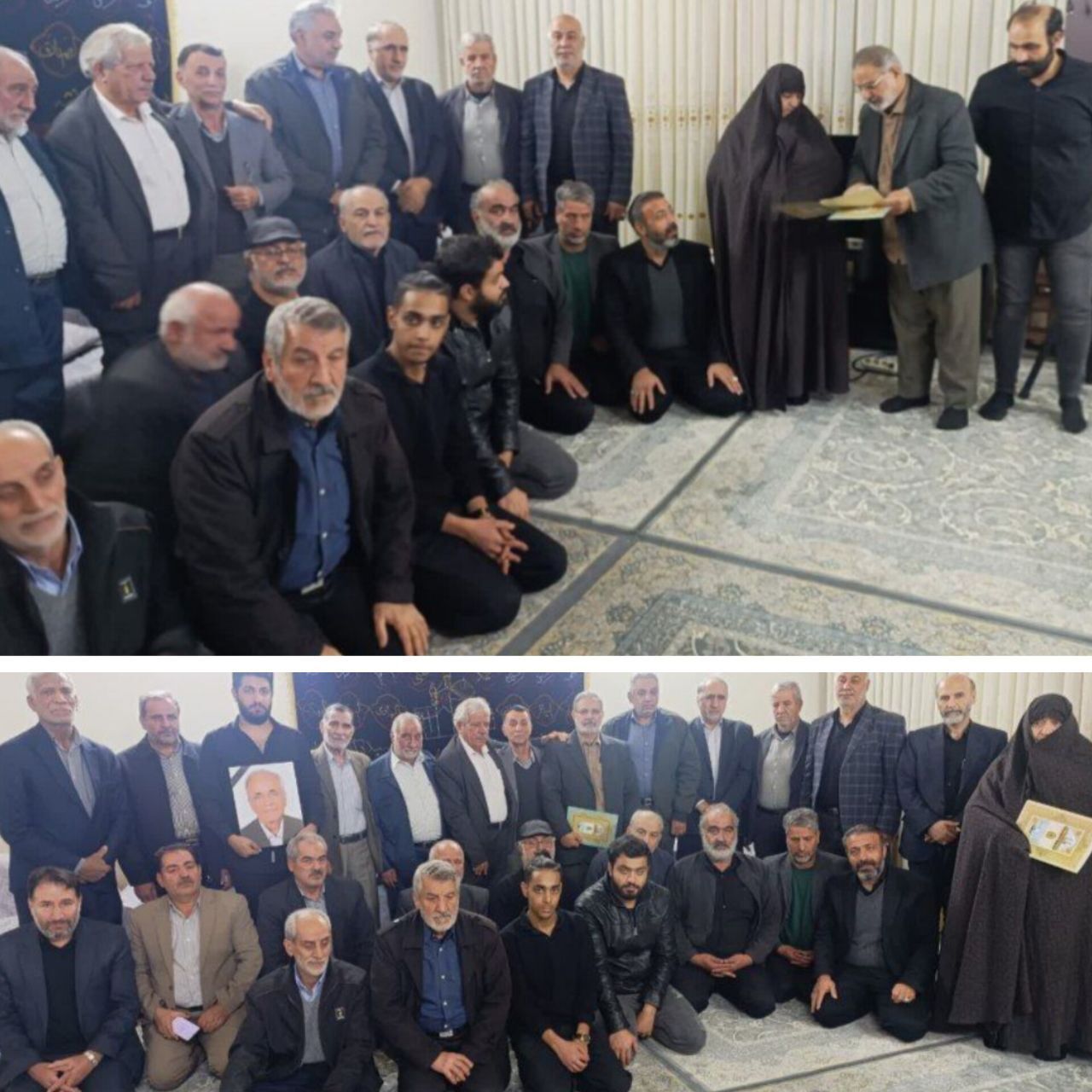 حضور رئیس کانون و جمعی از پیشکسوتان در منزل مرحوم بنی جواد