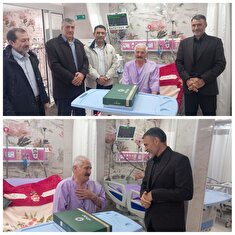 عیادت از ۳ نفراز بازنشستگان در بیمارستان حضرت ابوالفضل (ع) فراجا کرمانشاه