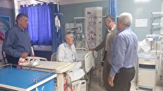 عیادت از ۳ نفر از بازنشستگان در بیمارستان حضرت ابوالفضل (ع) فراجا کرمانشاه