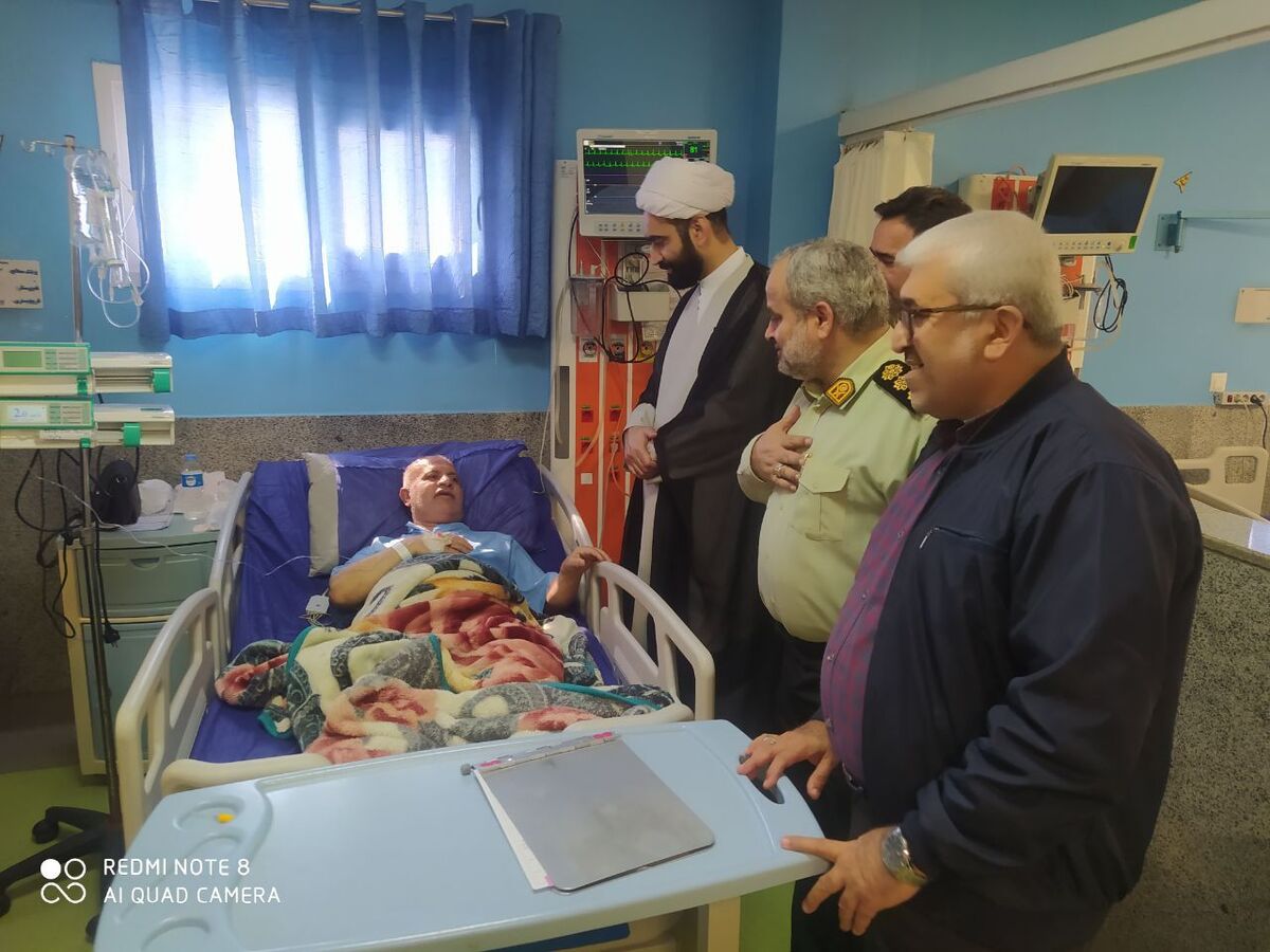 عیادت ازپیشکسوت انتظامی سیدرضاساداتی در بیمارستان خاتم بهشهر