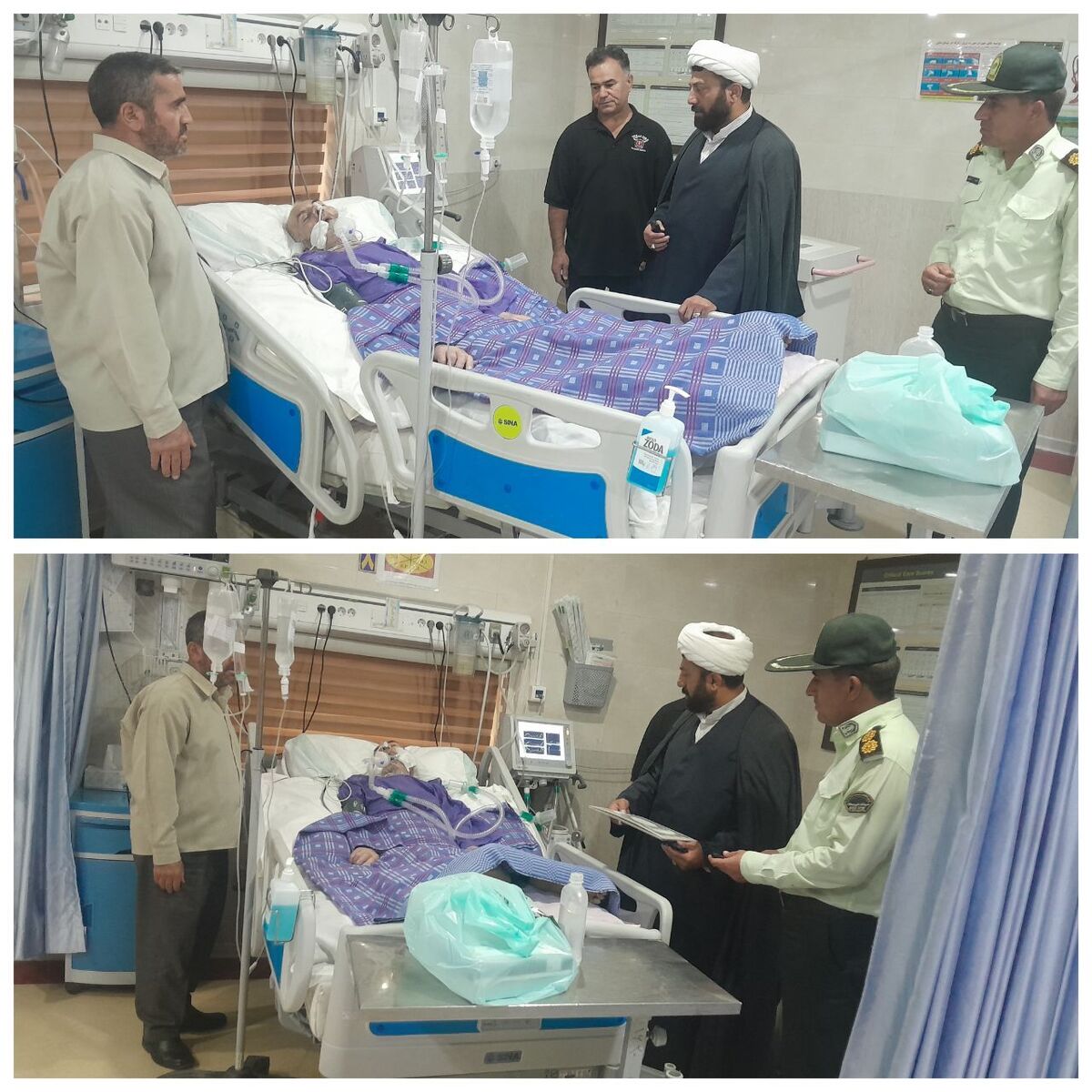 عیادت از بازنشسته  تیمور باقرپور  بیمار بستری در بیمارستان خاتم الا انبیا شهرستان میانه